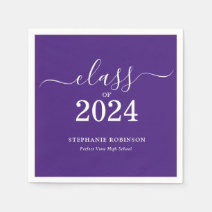 Serviette En Papier Catégorie de 2024 Purple Graduation Party