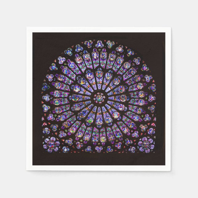 Serviette En Papier Cathédrale Notre-Dame de Paris Rose (Devant)