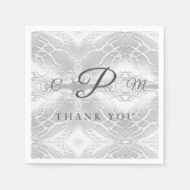 Serviette En Papier Catholique Faux-Satin Monogrammé