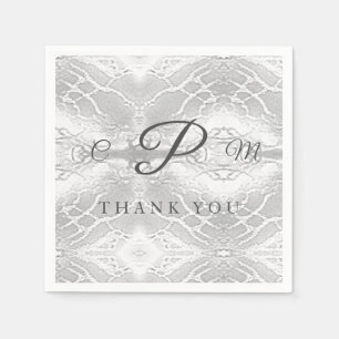 Serviette En Papier Catholique Faux-Satin Monogrammé