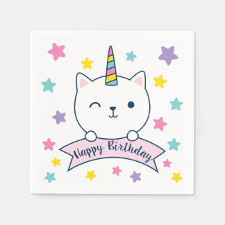 Serviette En Papier Caticorne | Serviettes | Joyeux Anniversaire