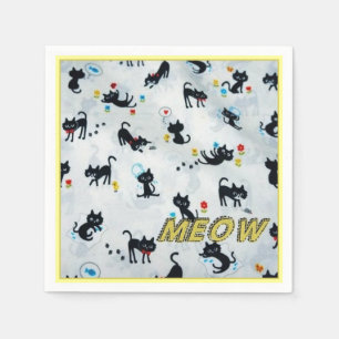 Serviette En Papier Cats Meow Kitten Motif Napkins