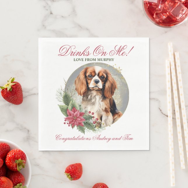 Serviette En Papier Cavalier King Charles Spaniel Mariage Napkins (En situation)