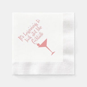 Serviette En Papier Celebrate Cocktails Rétro 50 s Style Pink