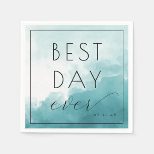 Serviette En Papier Célébration aquarelle sarcelle joyeuse