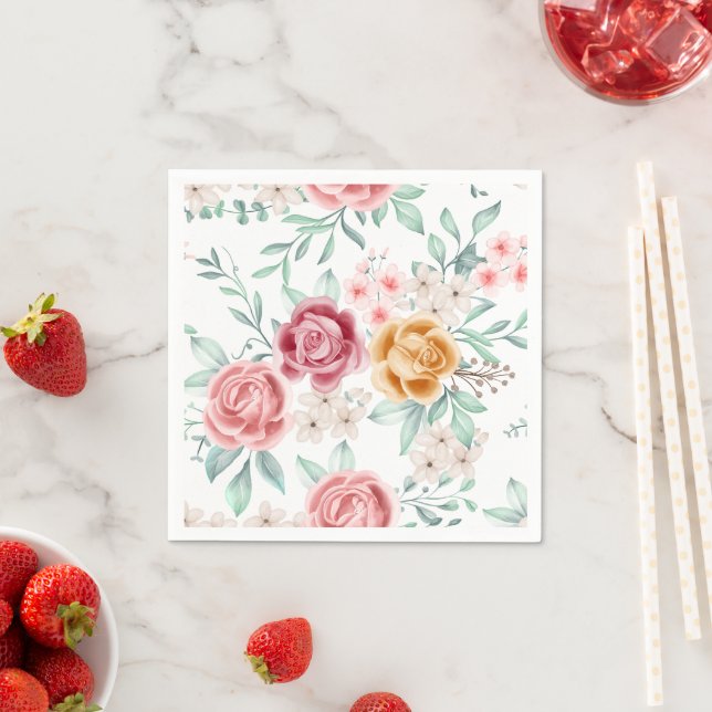 Serviette En Papier Célébration de la Fleur de Bébé  (En situation)