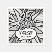Célébration de mariage d'argent de 25 ans Pop Art 