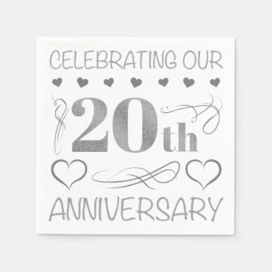 Serviette En Papier Célébration de notre 20e anniversaire