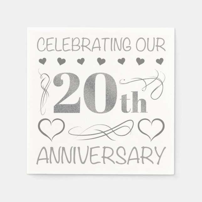 Serviette En Papier Célébration de notre 20e anniversaire (Devant)