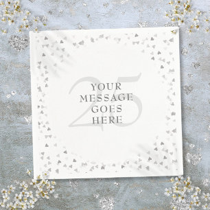Serviette En Papier Célébration des 25 ans de mariage Confetti coeurs 