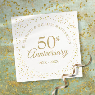 Serviette En Papier Célébration d'or de 50 ans