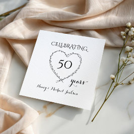 Serviette En Papier Célébration du 50e anniversaire avec couronne