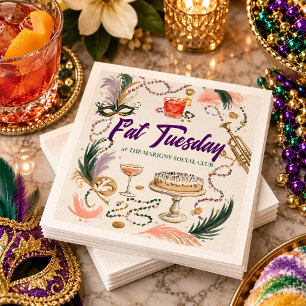 Serviette En Papier Célébration du Mardi Gras de Fat Tuesday