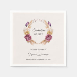 Serviette En Papier Celebration of Life Fall Floral Wreath