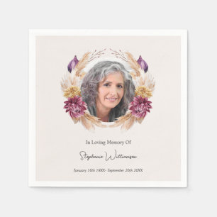 Serviette En Papier Celebration of Life Fall Floral Wreath