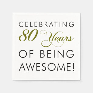 Serviette En Papier Célébrer 80 Ans D'Être Génial