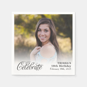 Serviette En Papier CélébrerPhoto complète personnalisée