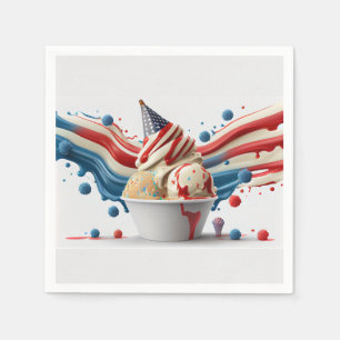 Serviette En Papier Célébrez avec le bleu blanc rouge