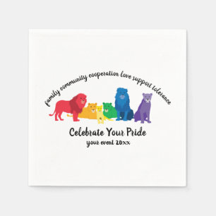 Serviette En Papier Célébrez votre fierté Rainbow Lion Pride