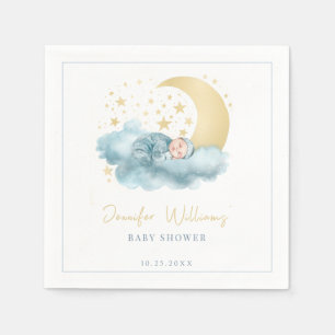 Serviette En Papier Céleste lune étoiles bébé garçon douche serviettes