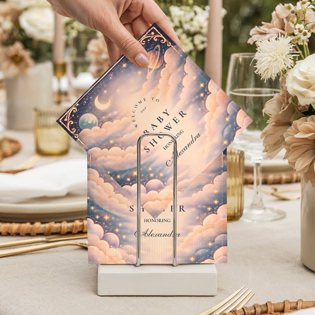Serviette En Papier Celestial Clouds Stars Baby Shower (Créateur téléchargé)