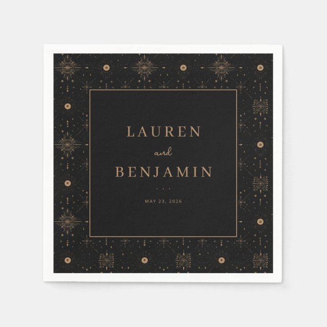 Serviette En Papier Celestial Romance Wedding (Devant)