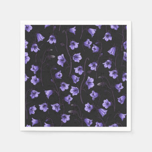 Serviette En Papier Cellules bleues de minuit, cloches, Bellflowers