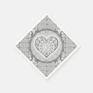 Serviette En Papier Céramique gris dentelle