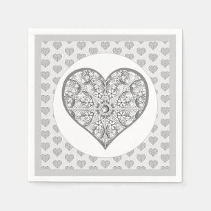 Serviette En Papier Céramique gris dentelle