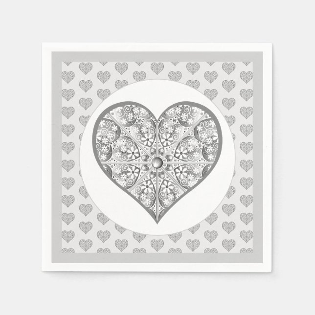 Serviette En Papier Céramique gris dentelle (Devant)
