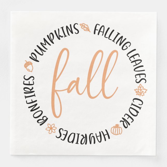 Serviette En Papier Cercle d'automne (Devant)
