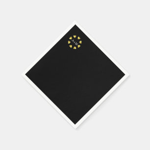 Serviette En Papier cercle de coeurs avec Initiales, Mariage d'amour