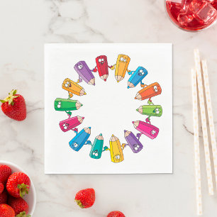 Serviette En Papier Cercle De Crayons