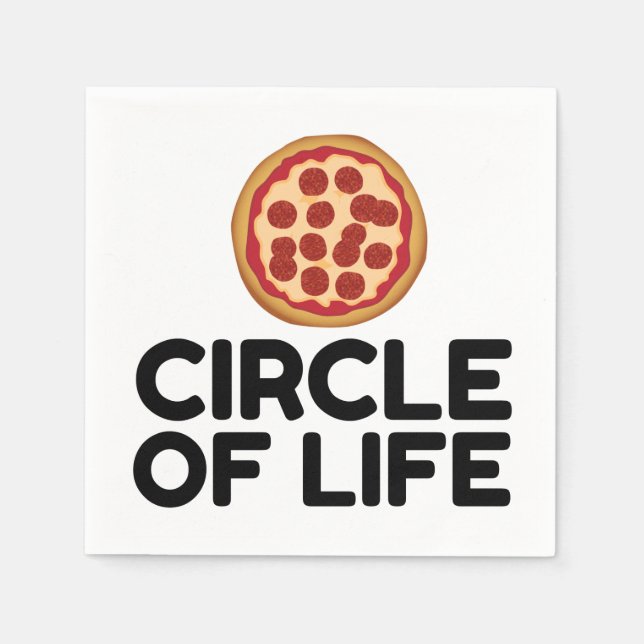SERVIETTE EN PAPIER CERCLE DE VIE PIZZA (Devant)