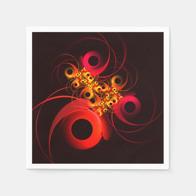 Serviette En Papier Cercles Colorés Motif d'Art Abstrait Moderne #08 (Devant)