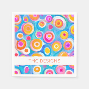 Serviette En Papier Cercles d'art Abstraits Artiste Concepteur NOM DE