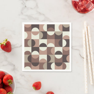 Serviette En Papier Cercles demi-millénaires en mousse de Mocha et mar