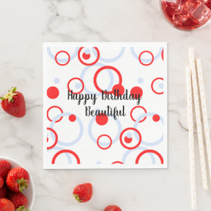 Serviette En Papier Cercles Joyeux anniversaire belle