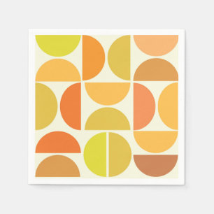 Serviette En Papier Cercles modernes abstraits du milieu du siècle ora