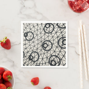 Serviette En Papier Cercles noirs et blancs