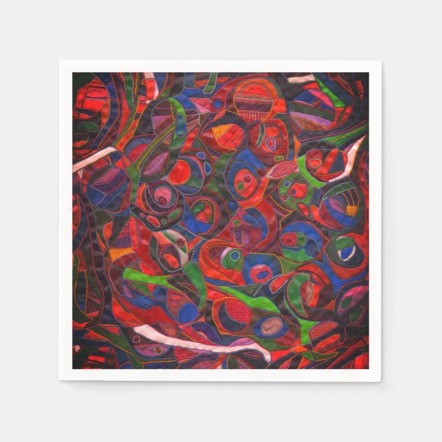 Serviette En Papier Cercles rouges (Devant)