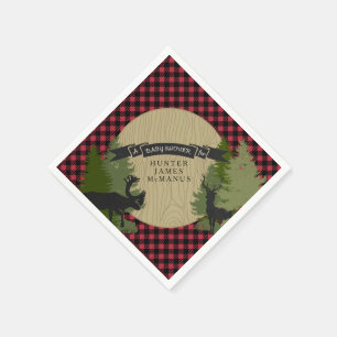 Serviette En Papier Cerf Antlers Lumberjack Plaid Baby Boy Douche