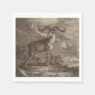 Serviette En Papier Cerf rouge mâle et jeune