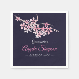 Serviette En Papier Cerise Blossom rose marine floral Party