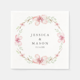 Serviette En Papier Cerise en fleurs Mariage Cocktail Napkins