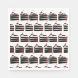 Serviette En Papier Cerise Forêt-Noire Gâteau Slice Anniversaire Fête 