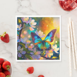 Serviette En Papier Cerise Imaginaire Sunrise Papillon 