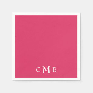 Serviette En Papier Cerise Monogram Cocktail Mariage