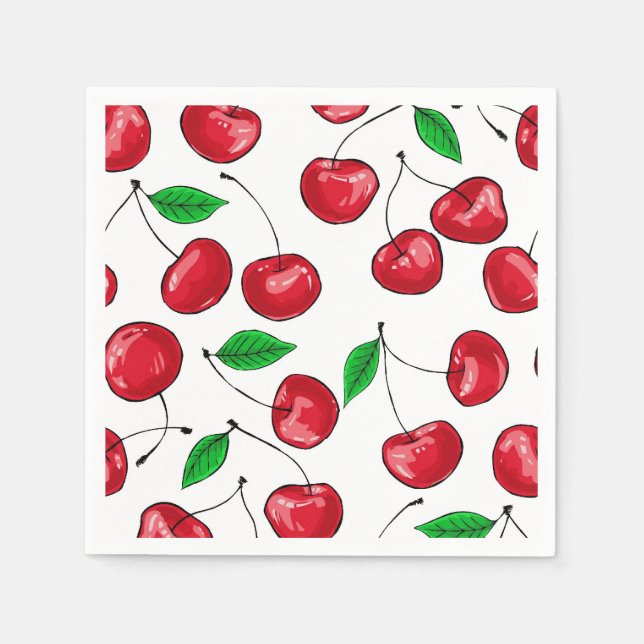 Serviette En Papier Cerises (Devant)