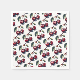 Serviette En Papier Cerises Charmantes